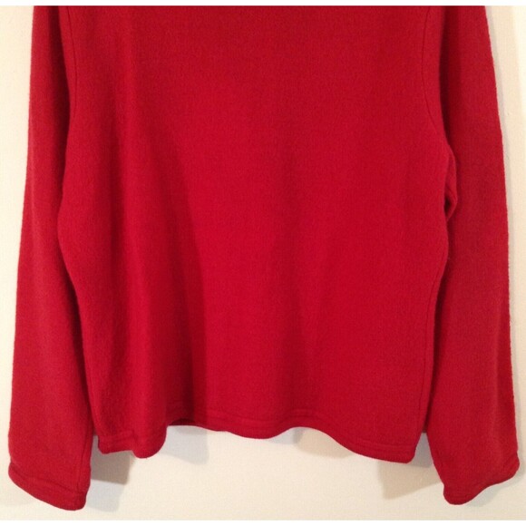 Vtg Cardigan Sweater Wmn M Red 100% Wool Floral Embroidered Grandma Cottage Y2K - Picture 10 of 12